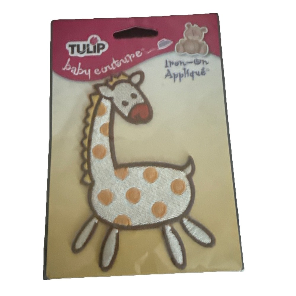Vtg Tulip Baby Couture 2" Iron-On Applique - Animal Giraffe